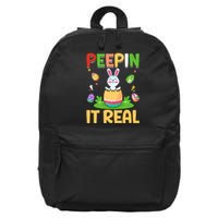 Happy Easter Day Peepin It Real Funny Easter Gift 16 in Basic Backpack