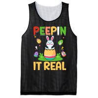 Happy Easter Day Peepin It Real Funny Easter Gift Mesh Reversible Basketball Jersey Tank