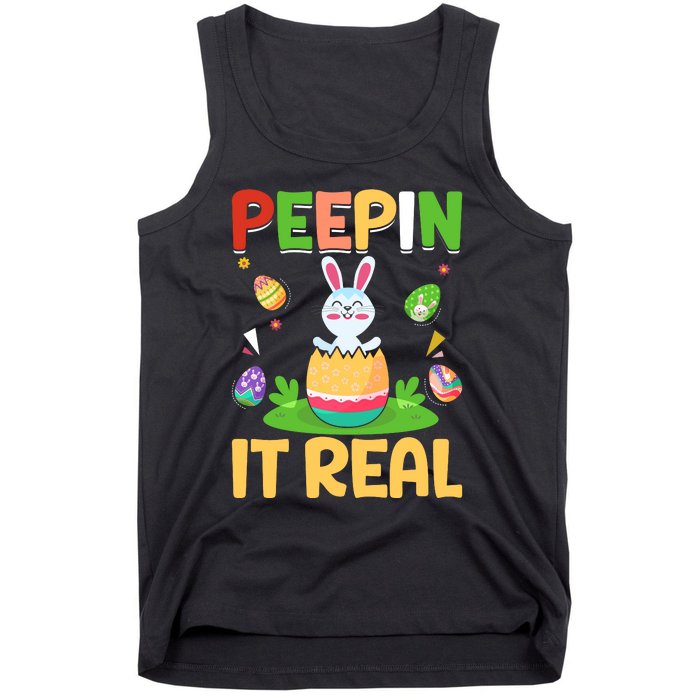 Happy Easter Day Peepin It Real Funny Easter Gift Tank Top