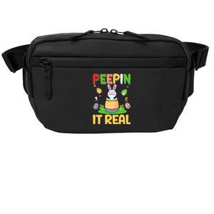 Happy Easter Day Peepin It Real Funny Easter Gift Crossbody Pack