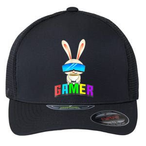 Happy Easter Day Bunny Egg Funny Gamer Flexfit Unipanel Trucker Cap