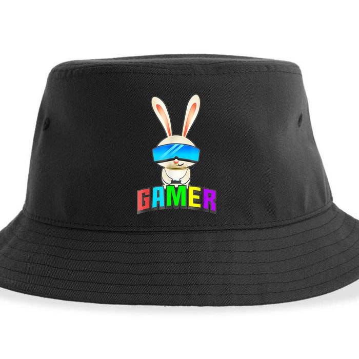 Happy Easter Day Bunny Egg Funny Gamer Sustainable Bucket Hat