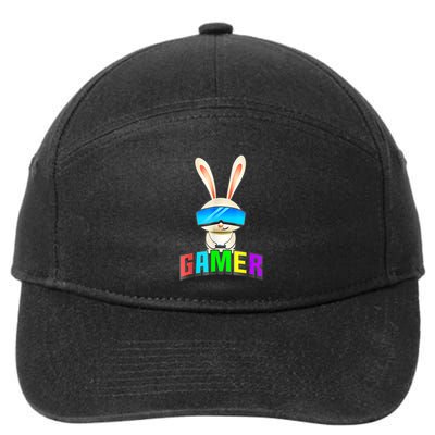 Happy Easter Day Bunny Egg Funny Gamer 7-Panel Snapback Hat