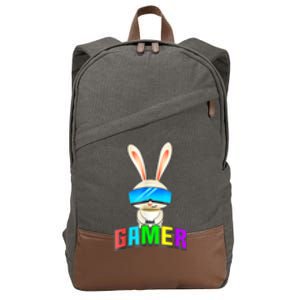 Happy Easter Day Bunny Egg Funny Gamer Cotton Canvas Backpack