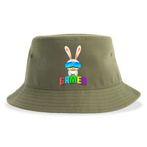 Happy Easter Day Bunny Egg Funny Gamer Sustainable Bucket Hat