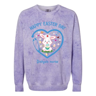 Happy Easter Dialysis Nurse Gift Cute Nurse Easter Day Meaningful Gift Colorblast Crewneck Sweatshirt