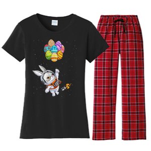 Happy Easter Day Bunny Egg astronaut Space Women's Flannel Pajama Set