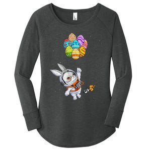 Happy Easter Day Bunny Egg astronaut Space Women's Perfect Tri Tunic Long Sleeve Shirt