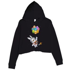 Happy Easter Day Bunny Egg astronaut Space Crop Fleece Hoodie