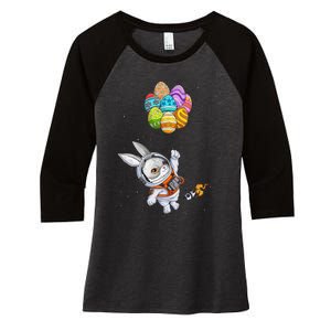 Happy Easter Day Bunny Egg astronaut Space Women's Tri-Blend 3/4-Sleeve Raglan Shirt