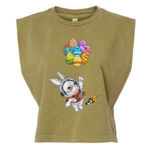 Happy Easter Day Bunny Egg astronaut Space Garment-Dyed Women's Muscle Tee