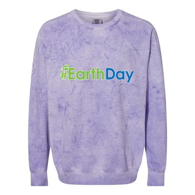 Hashtag Earth Day Awareness Colorblast Crewneck Sweatshirt