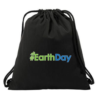 Hashtag Earth Day Awareness Drawstring Bag