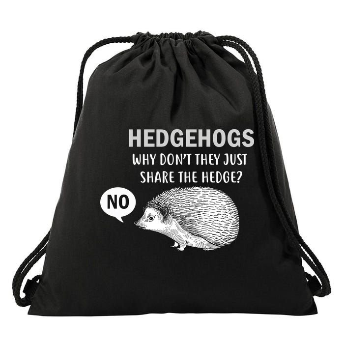 Hedgehogs Can't Share Drawstring Bag