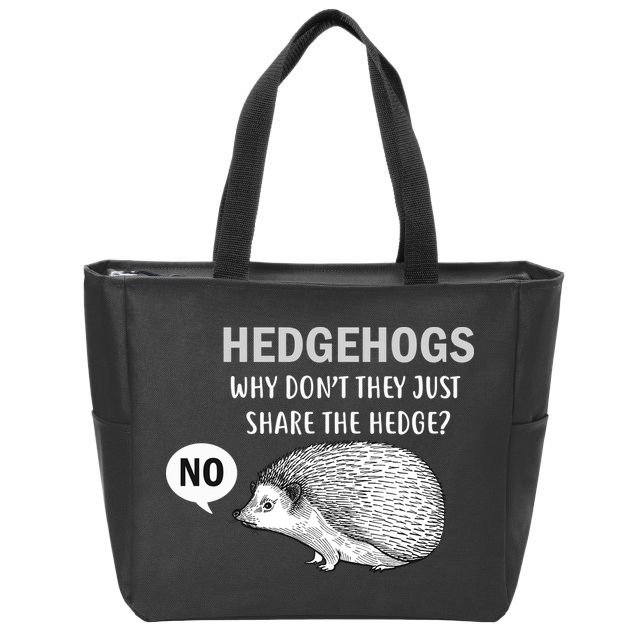 Hedgehogs Can't Share Zip Tote Bag