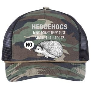 Hedgehogs Can't Share Retro Rope Trucker Hat Cap