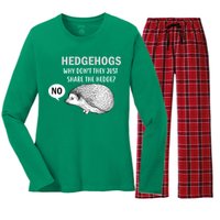 Hedgehogs Can't Share Women's Long Sleeve Flannel Pajama Set 