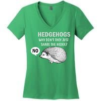 Hedgehogs Can't Share Women's V-Neck T-Shirt