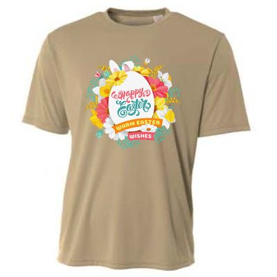 Happy Easters Egg Colorful Wreath Adults Cooling Performance Crew T-Shirt