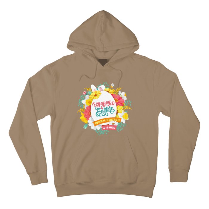 Happy Easters Egg Colorful Wreath Adults Hoodie