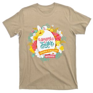 Happy Easters Egg Colorful Wreath Adults T-Shirt