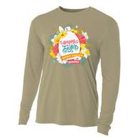 Happy Easters Egg Colorful Wreath Adults Cooling Performance Long Sleeve Crew