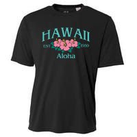 Hawaii Embroidered Embroidered Hawaii Aloha State Cooling Performance Crew T-Shirt