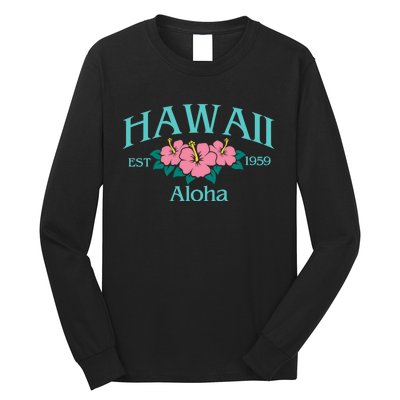 Hawaii Embroidered Embroidered Hawaii Aloha State Long Sleeve Shirt