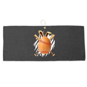 Happy Easter Egg Hunting Cute Baseball Bunny Ears Lover Large Microfiber Waffle Golf Towel