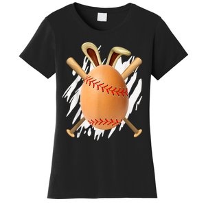 Happy Easter Egg Hunting Cute Baseball Bunny Ears Lover Women's T-Shirt