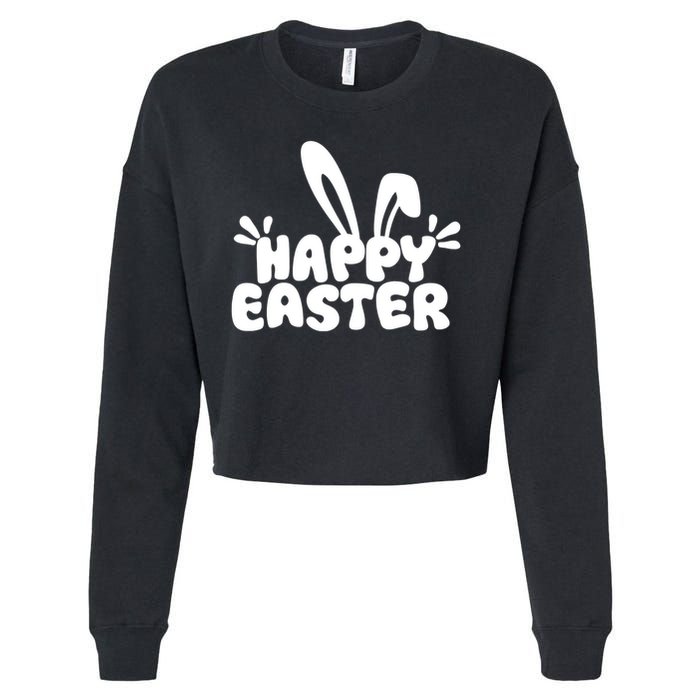 Happy Easter Easter Sunday Cropped Pullover Crew