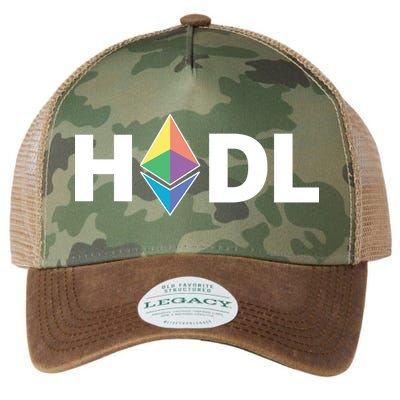 HODL Ethereum, Ethereum Logo Cryptocurrency, Funny HODL ETH Legacy Tie Dye Trucker Hat