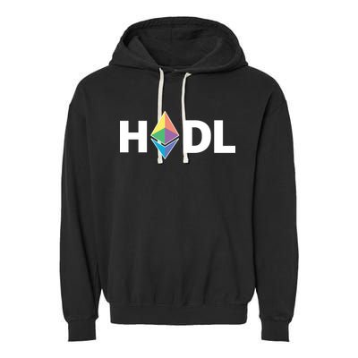HODL Ethereum, Ethereum Logo Cryptocurrency, Funny HODL ETH Garment-Dyed Fleece Hoodie