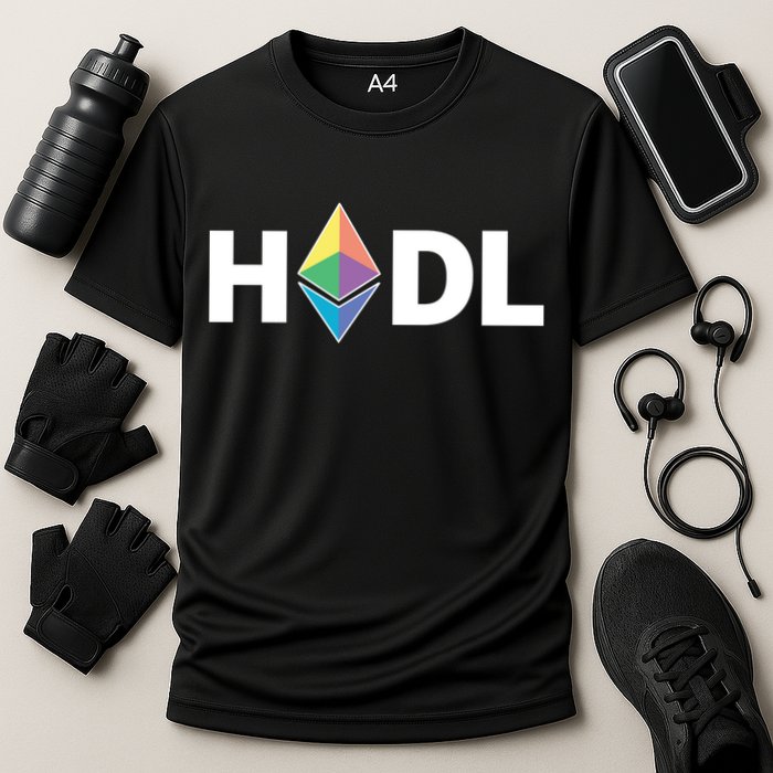 HODL Ethereum, Ethereum Logo Cryptocurrency, Funny HODL ETH Cooling Performance Crew T-Shirt