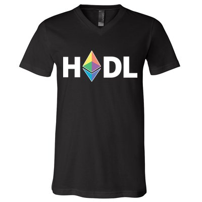 HODL Ethereum, Ethereum Logo Cryptocurrency, Funny HODL ETH V-Neck T-Shirt