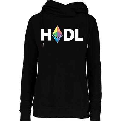 HODL Ethereum, Ethereum Logo Cryptocurrency, Funny HODL ETH Womens Funnel Neck Pullover Hood