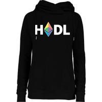 HODL Ethereum, Ethereum Logo Cryptocurrency, Funny HODL ETH Womens Funnel Neck Pullover Hood