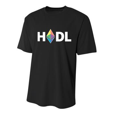 HODL Ethereum, Ethereum Logo Cryptocurrency, Funny HODL ETH Youth Performance Sprint T-Shirt