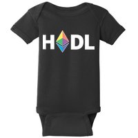 HODL Ethereum, Ethereum Logo Cryptocurrency, Funny HODL ETH Baby Bodysuit