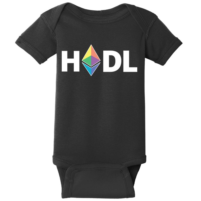HODL Ethereum, Ethereum Logo Cryptocurrency, Funny HODL ETH Baby Bodysuit