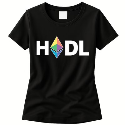 HODL Ethereum, Ethereum Logo Cryptocurrency, Funny HODL ETH Womens T-Shirt