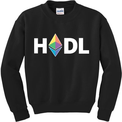 HODL Ethereum, Ethereum Logo Cryptocurrency, Funny HODL ETH Kids Sweatshirt