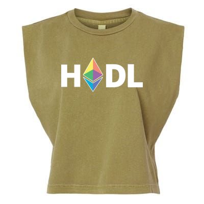 HODL Ethereum, Ethereum Logo Cryptocurrency, Funny HODL ETH Garment-Dyed Women's Muscle Tee