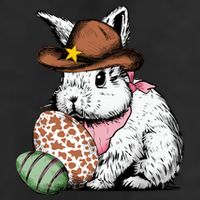 Howdy Easter Egg Bunny Illustration Rabbit 7 Panel Mesh Trucker Snapback Hat