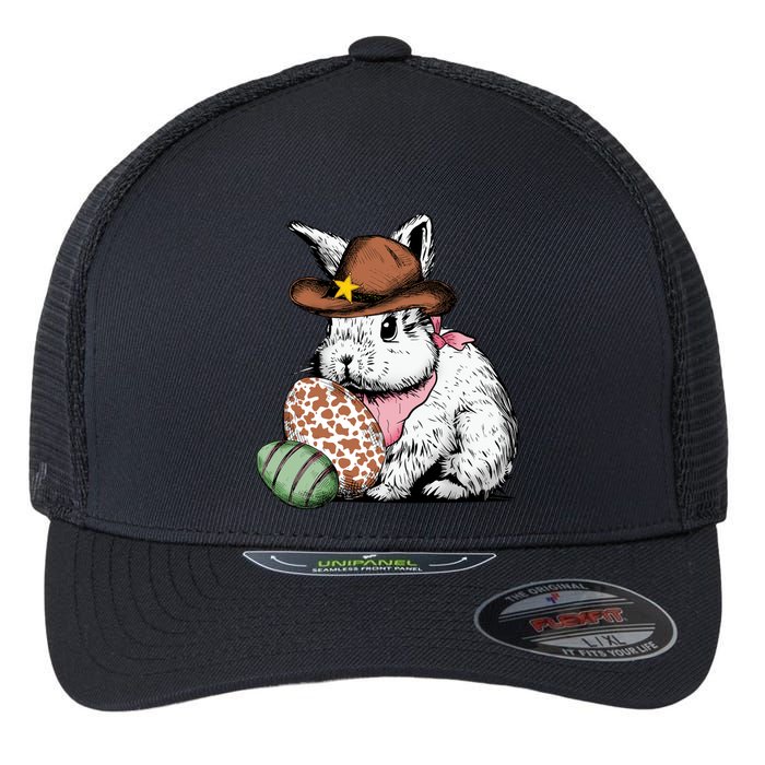 Howdy Easter Egg Bunny Illustration Rabbit Flexfit Unipanel Trucker Cap