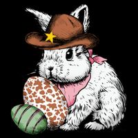 Howdy Easter Egg Bunny Illustration Rabbit Flexfit Unipanel Trucker Cap