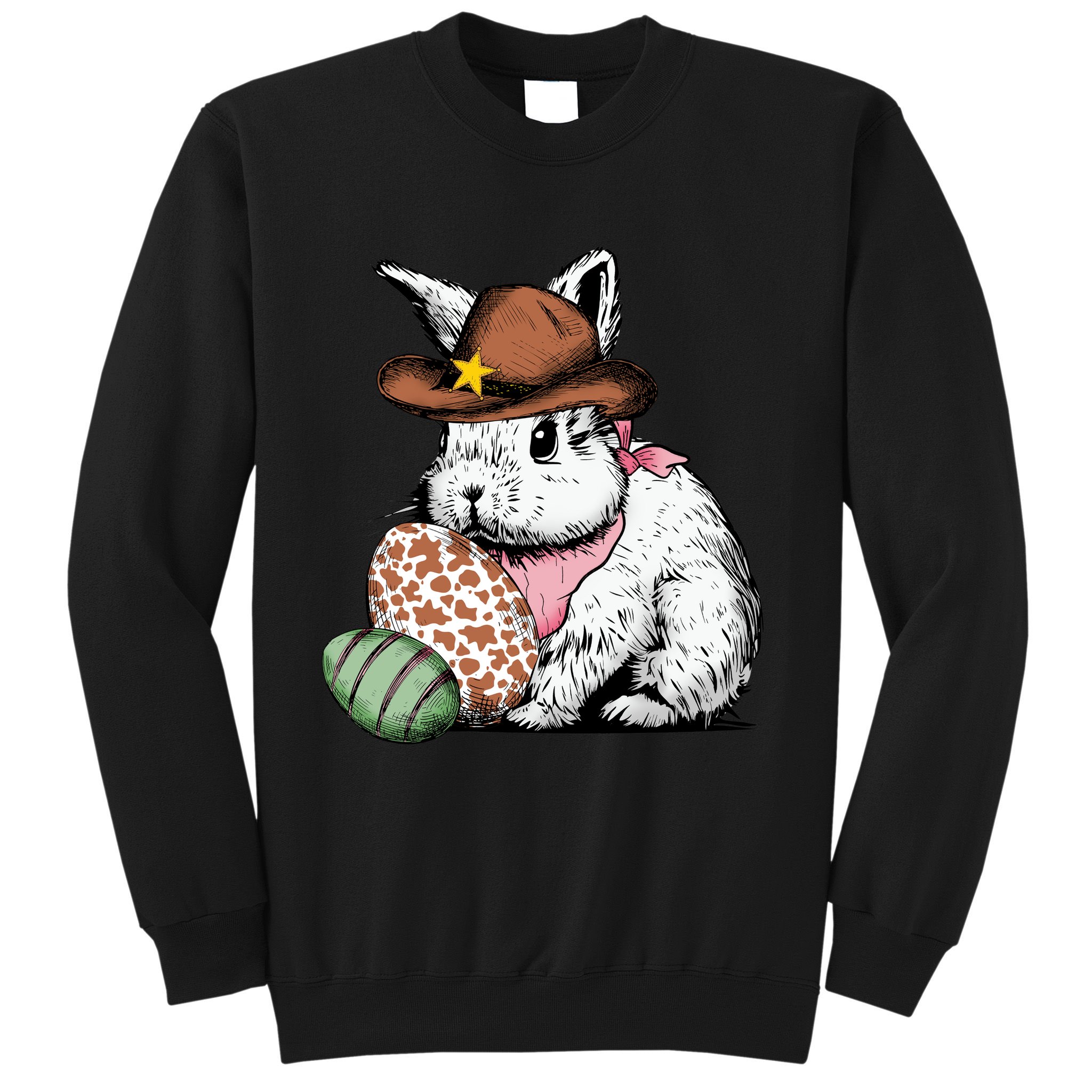 Howdy Easter Egg Bunny Illustration Rabbit Sweatshirt