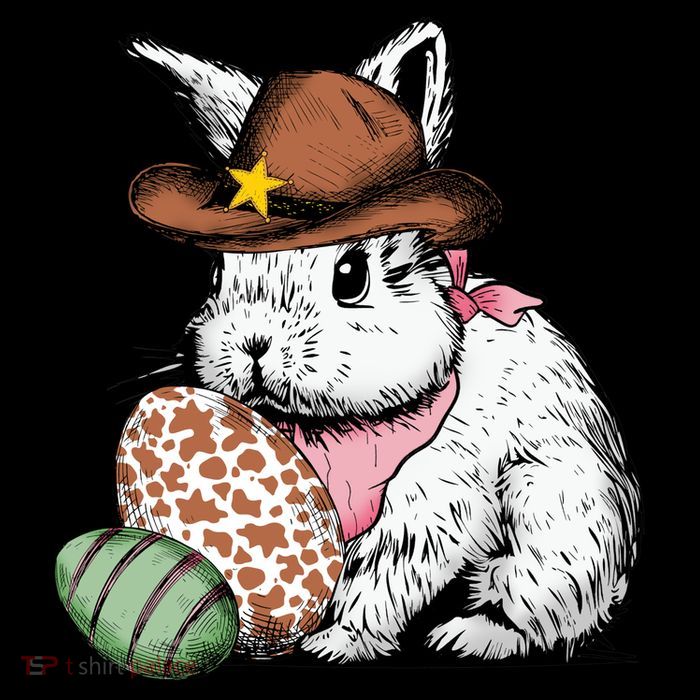 Howdy Easter Egg Bunny Illustration Rabbit Tall T-Shirt