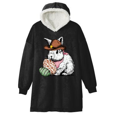 Howdy Easter Egg Bunny Illustration Rabbit Hooded Wearable Blanket