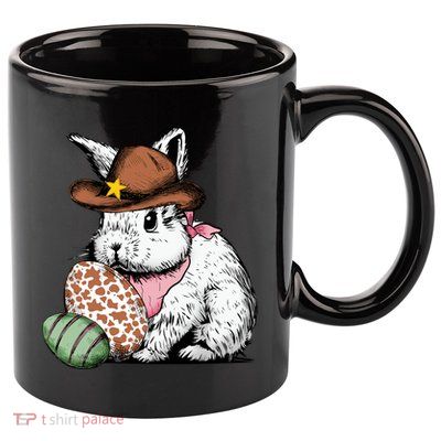 Howdy Easter Egg Bunny Illustration Rabbit 11oz C Handle Ceramic Mug
